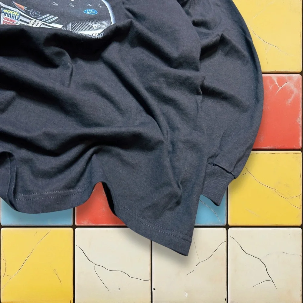 VTG Nascar Racing Long sleeve Shirt Y2K Men 2XL Black‎ Aric Almirola Mustang Tee